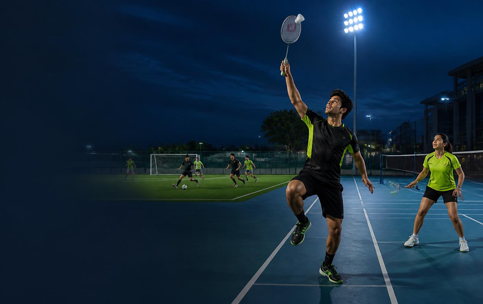 Friends playing sports together in Indore